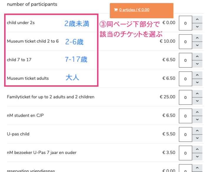 ユトレヒトにあるミッフィーミュージアムのオンラインチケット購入方法