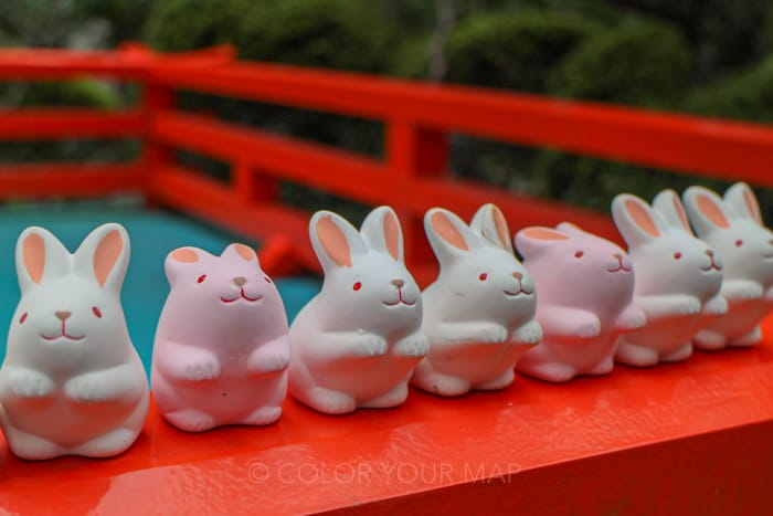 京都にある東天王岡崎神社のうさぎみくじ