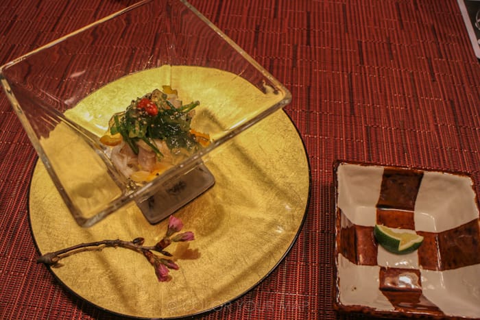 きたの風茶寮の夕食　伊達産鶏和風冷製サムゲタン