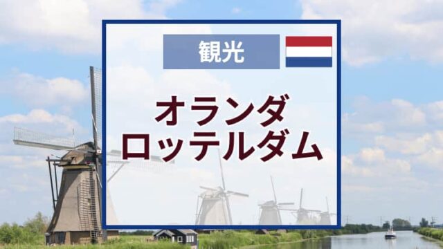 ロッテルダムおすすめ観光スポット｜風車・キューブハウス・マルクトハル